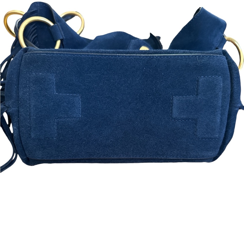 Tory Burch Suede Fringe Ring Tote – Navy | EUC Festival Ready - Picture 7 of 17